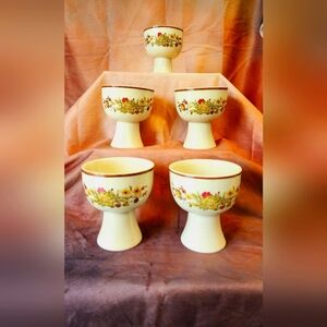 Vintage Royal Doulton Speckled Stone Wear 5 Goblets Collectible Lambeth